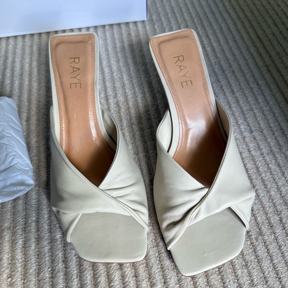 REVOLVE - Raye Cream Slip-On Heels - Picture 1 of 7